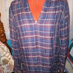 Loft Plaid top Size medium